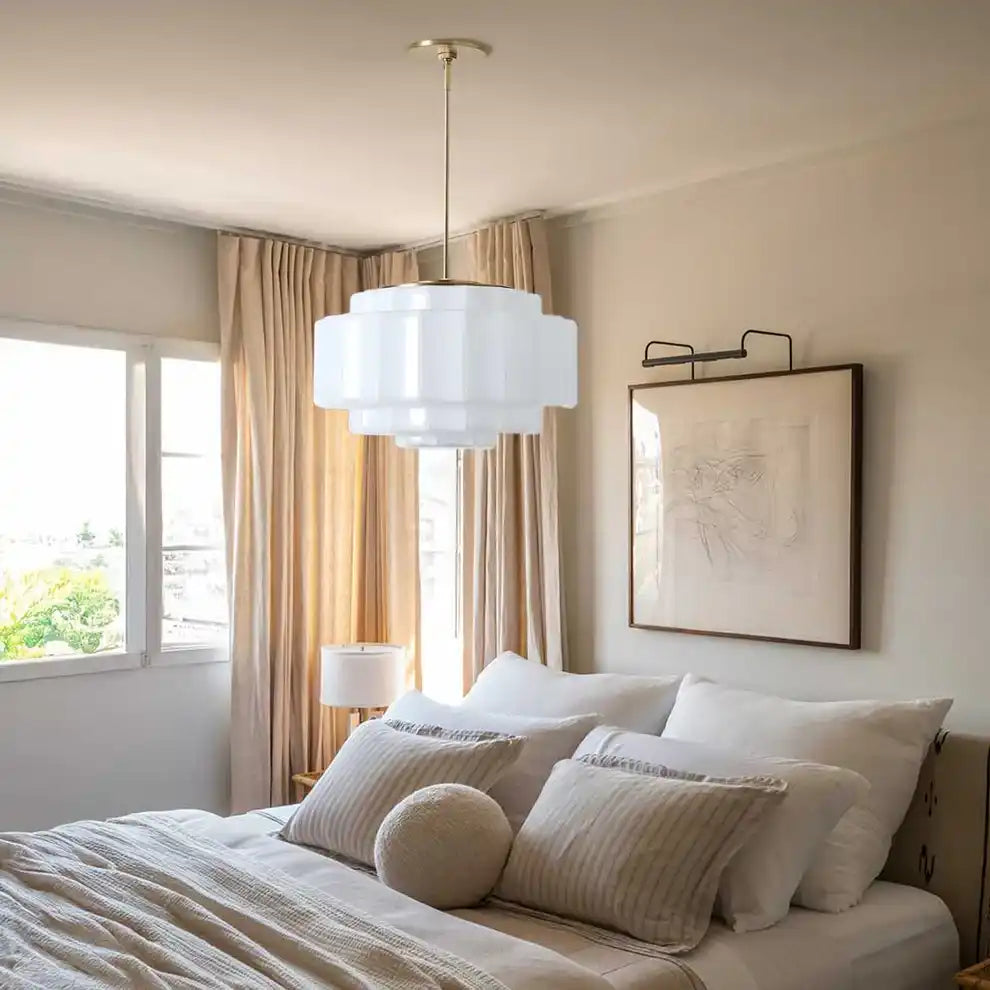 Heatra Tiered Opal Glass Pendant Light