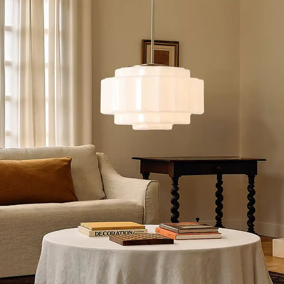 Heatra Tiered Opal Glass Pendant Light