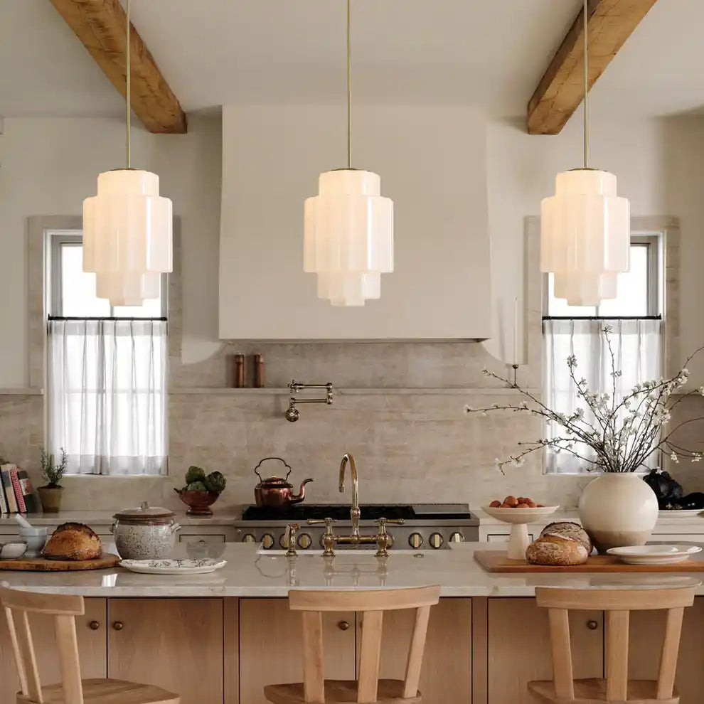 Heatra Tiered Opal Glass Pendant Light