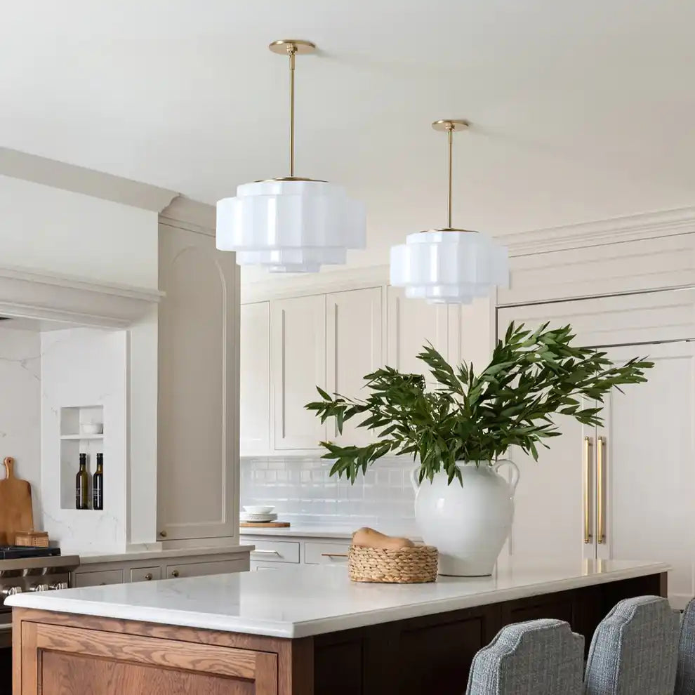 Heatra Tiered Opal Glass Pendant Light