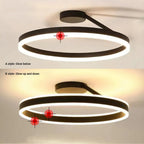 Solen Modern Circle Flush Mount Ceiling Light, Black & White