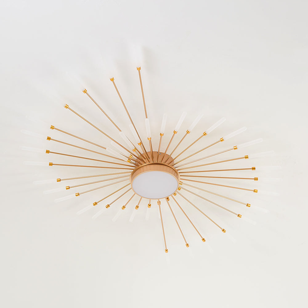Wesley Modern Linear Firework Ceiling Light Black/Gold