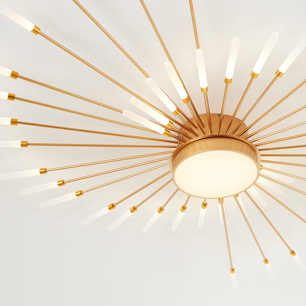 Wesley Modern Linear Firework Ceiling Light Black/Gold