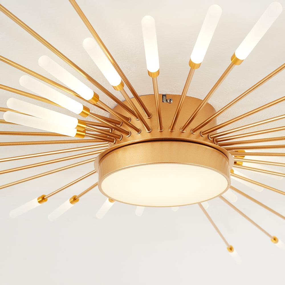 Wesley Modern Linear Firework Ceiling Light Black/Gold