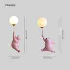 Bear Balloon Wall Sconce Modern Animal Bear Balloon. White/Blue/Pink. Living Room