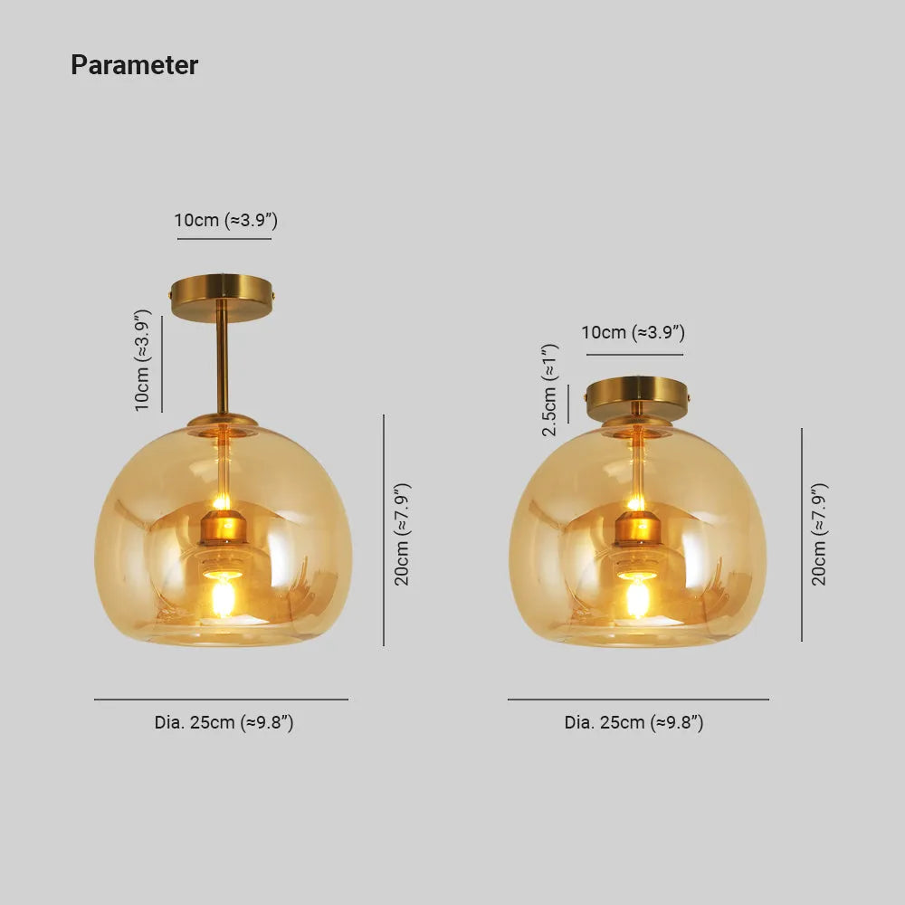 Rhea Glass Semi-Flush Mount Ceiling Light/Pendant Light
