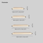 Sana Minimalist Oval Ceiling Light Black/Gold/Rose Gold