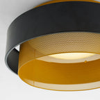 Arisha Modern Ring Ceiling Light, Metal/Acrylic, Black/White, Living Room