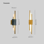 Drena Modern Linear Wall Sconce Marble. White/Green/Gold. Living Room
