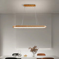 Veon Contemporary Oval Wooden Pendant Light