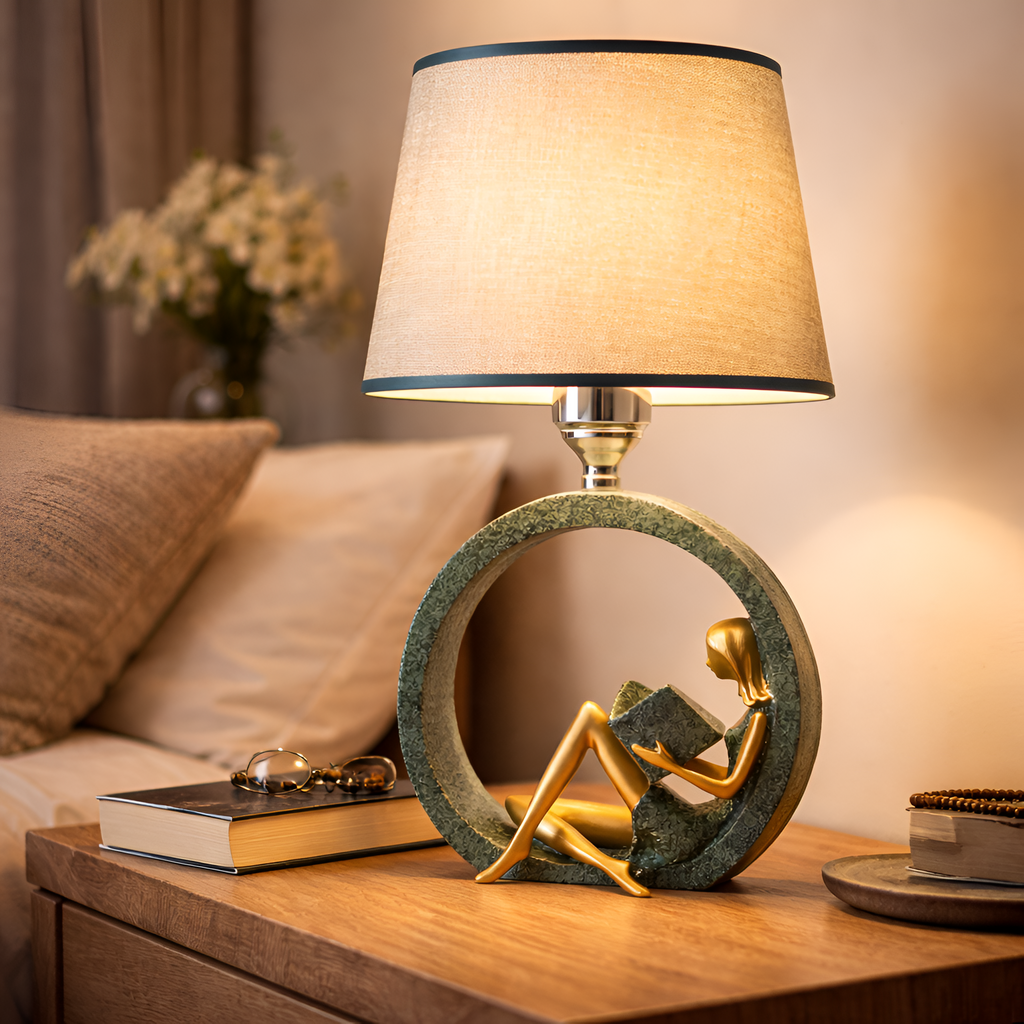 Banjo - Reading Girl Guitar Boy Table Lamp Nordic Decor