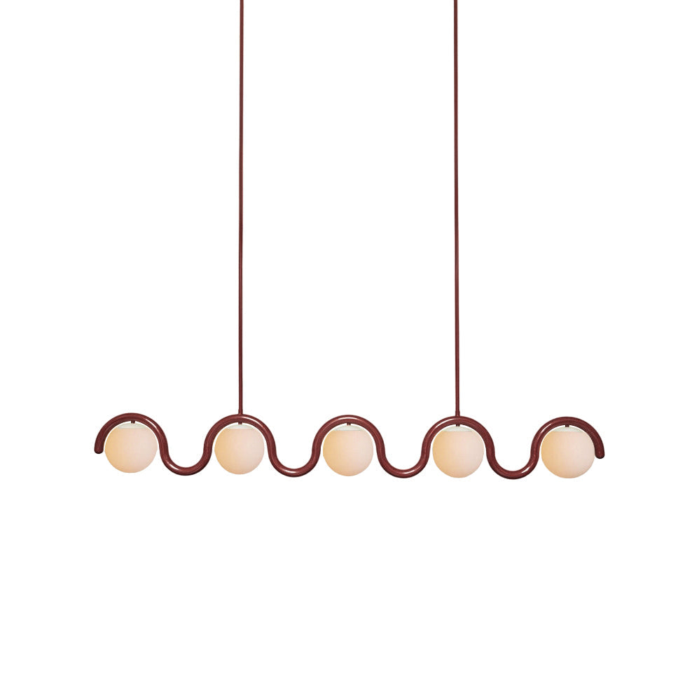 Uveta Linear Chandelier Red & Silver
