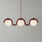 Uveta Linear Chandelier Red & Silver