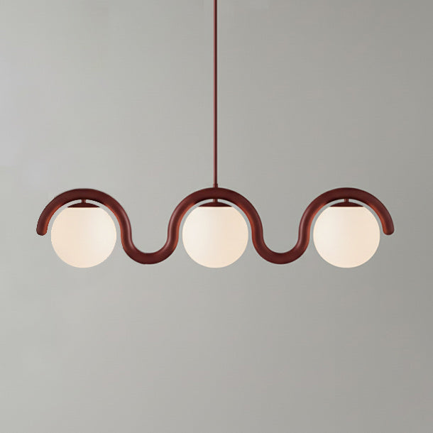 Uveta Linear Chandelier Red & Silver