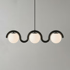Uveta Linear Chandelier Red & Silver