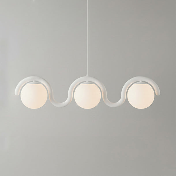 Uveta Linear Chandelier Red & Silver