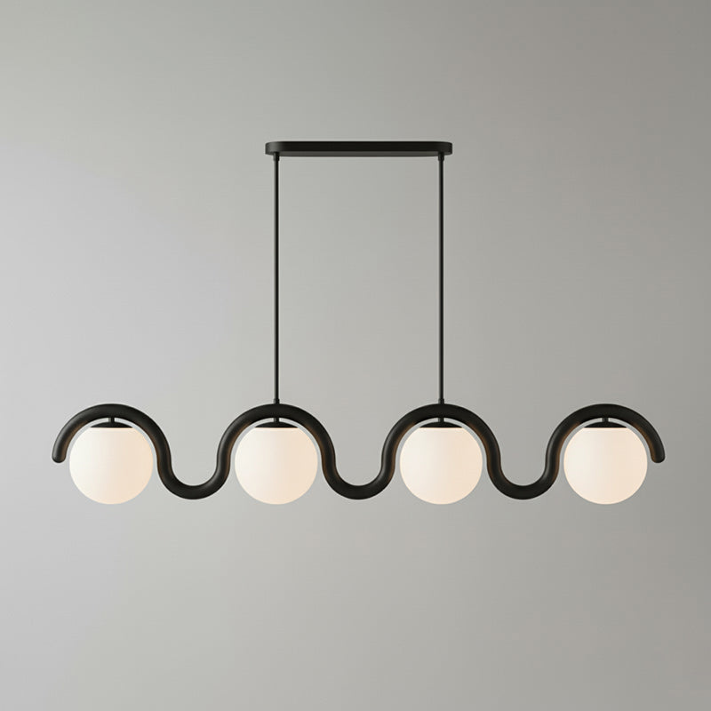 Uveta Linear Chandelier Red & Silver