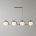 Uveta Linear Chandelier Red & Silver