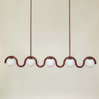 Uveta Linear Chandelier Red & Silver