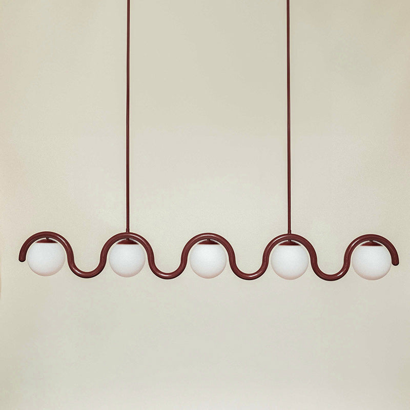 Uveta Linear Chandelier Red & Silver