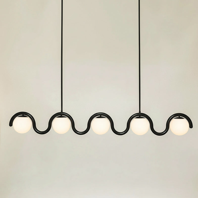 Uveta Linear Chandelier Red & Silver
