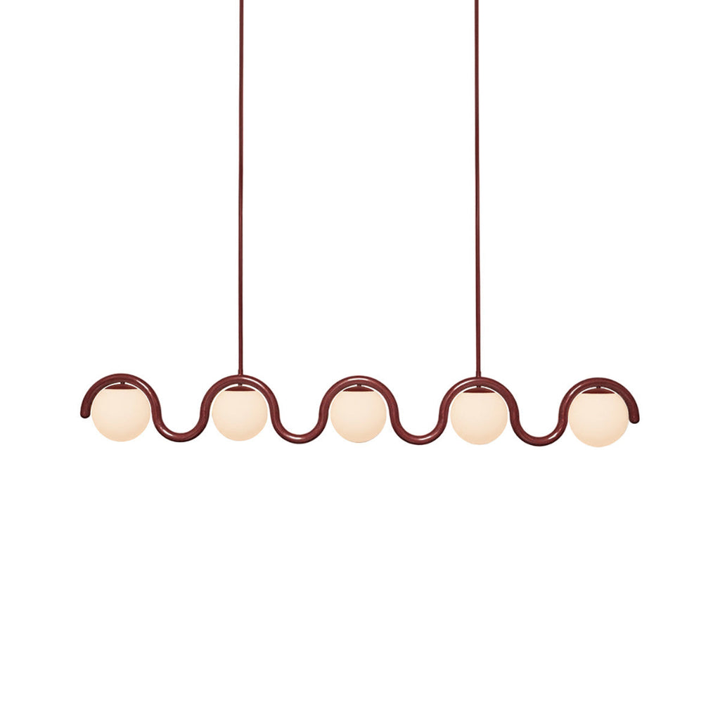 Uveta Linear Chandelier Red & Silver
