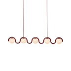 Uveta Linear Chandelier Red & Silver