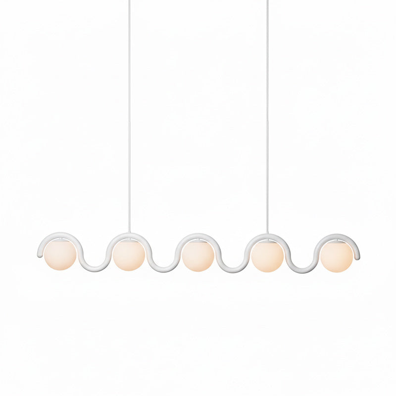 Uveta Linear Chandelier Red & Silver