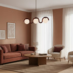 Uveta Linear Chandelier Red & Silver
