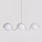 Uveta Linear Chandelier Red & Silver