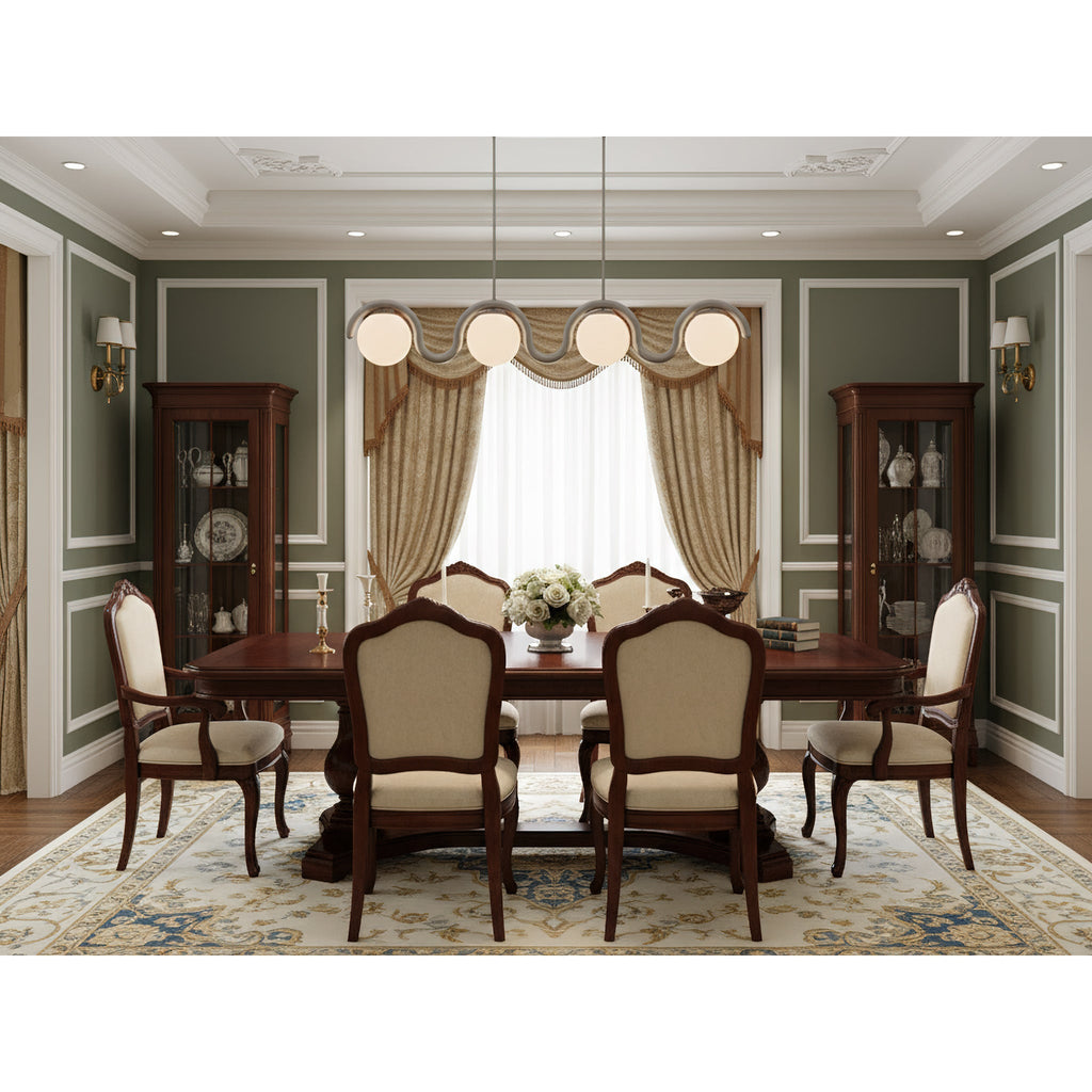 Uveta Linear Chandelier Red & Silver