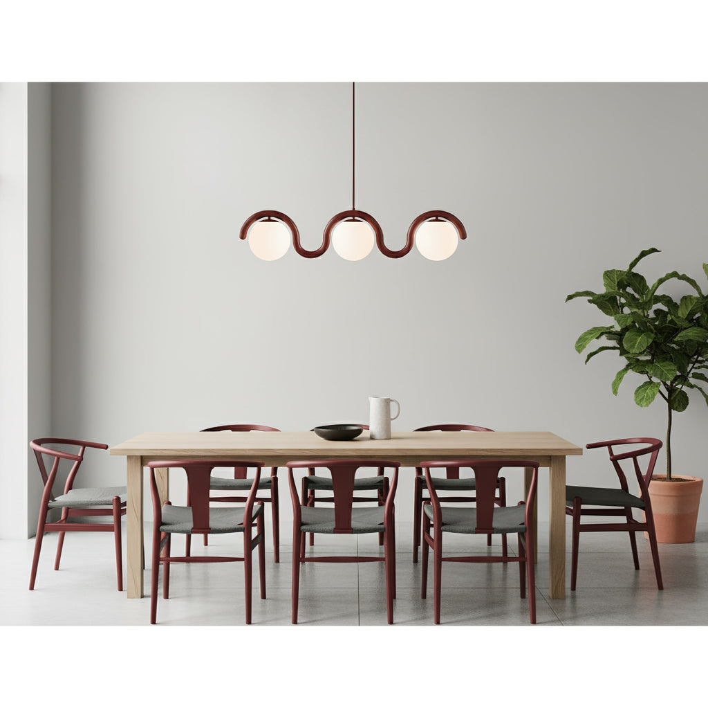 Uveta Linear Chandelier Red & Silver