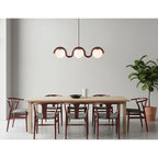 Uveta Linear Chandelier Red & Silver