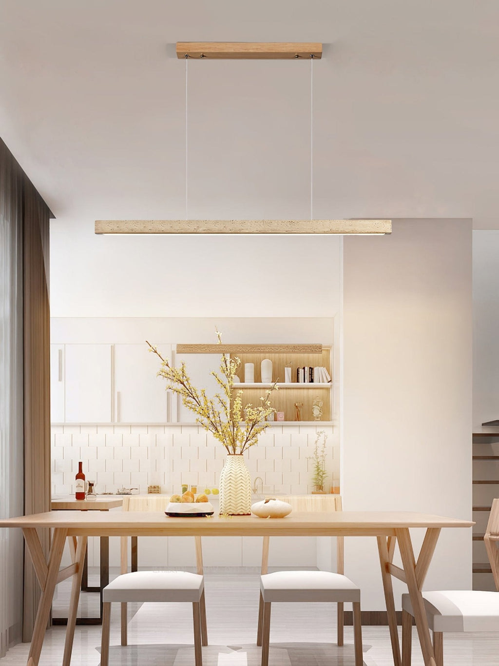 Imiror Minimalist Travertine Linear Pendant