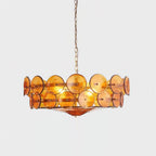 Modern Amber Glass Chandelier