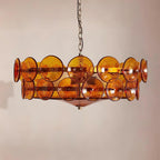 Modern Amber Glass Chandelier
