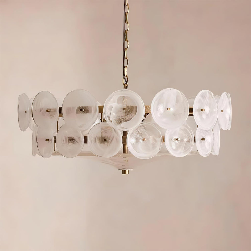 Modern Amber Glass Chandelier