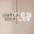 Modern Amber Glass Chandelier