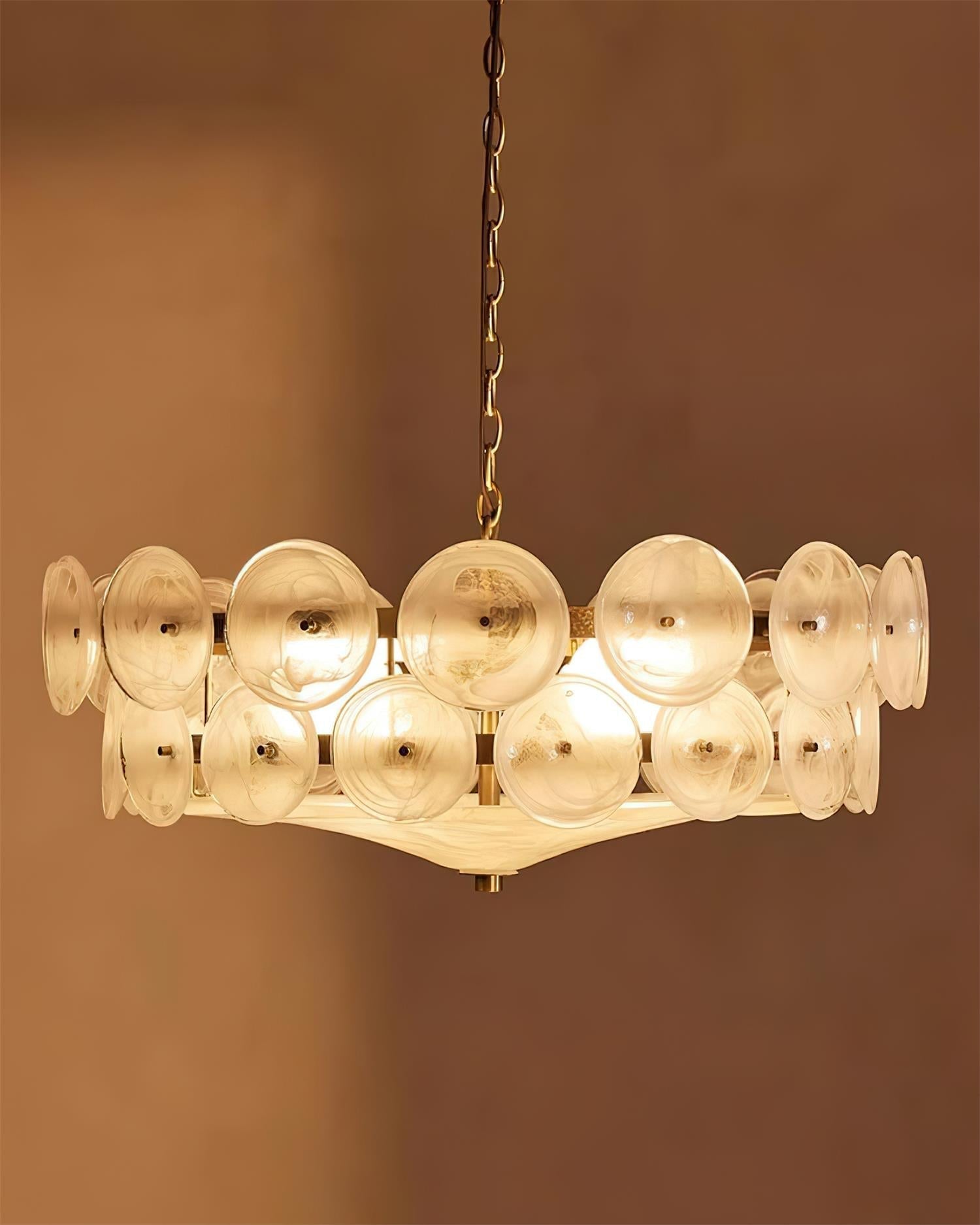 Modern Amber Glass Chandelier