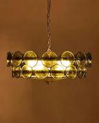 Modern Amber Glass Chandelier