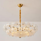 Modern Amber Glass Chandelier