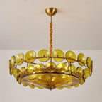 Modern Amber Glass Chandelier