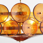 Modern Amber Glass Chandelier
