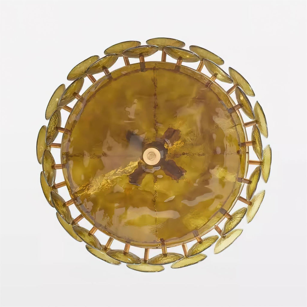 Modern Amber Glass Chandelier