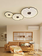 Solara Lotus Leaf Ceiling Light with Wood Finish