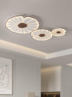 Solara Lotus Leaf Ceiling Light with Wood Finish