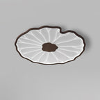 Solara Lotus Leaf Ceiling Light with Wood Finish