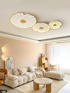 Solara Lotus Leaf Ceiling Light with Wood Finish