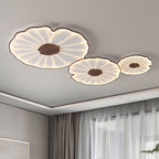 Solara Lotus Leaf Ceiling Light with Wood Finish