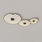Solara Lotus Leaf Ceiling Light with Wood Finish